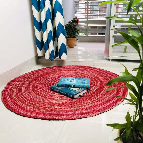 Raddish Hand Braided Jute Round Area Rug Handmade Rug for Home Decor (3 Feet Round) - Wowvious